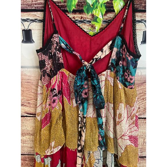 Anthropologie Bhanuni by Jyoti Tiered Layer Maxi Dress Mixed Print Embellish 10 - Picture 10 of 12